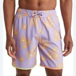 Sovereign Code Purple Flower Swim Bottom Short Men Size Medium